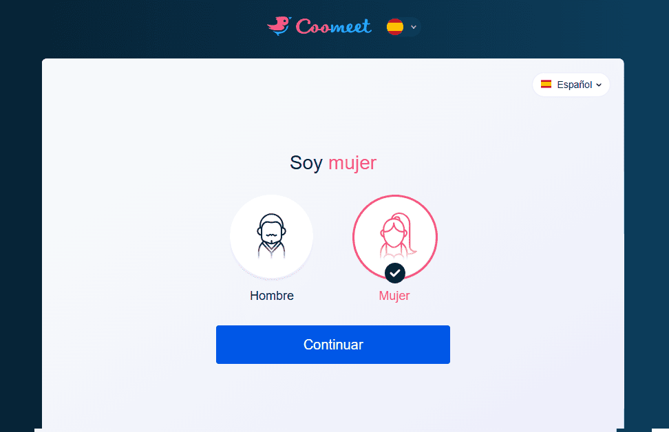 Cómo ser modelo webcam. Registracion en Coomeet - Selección de género