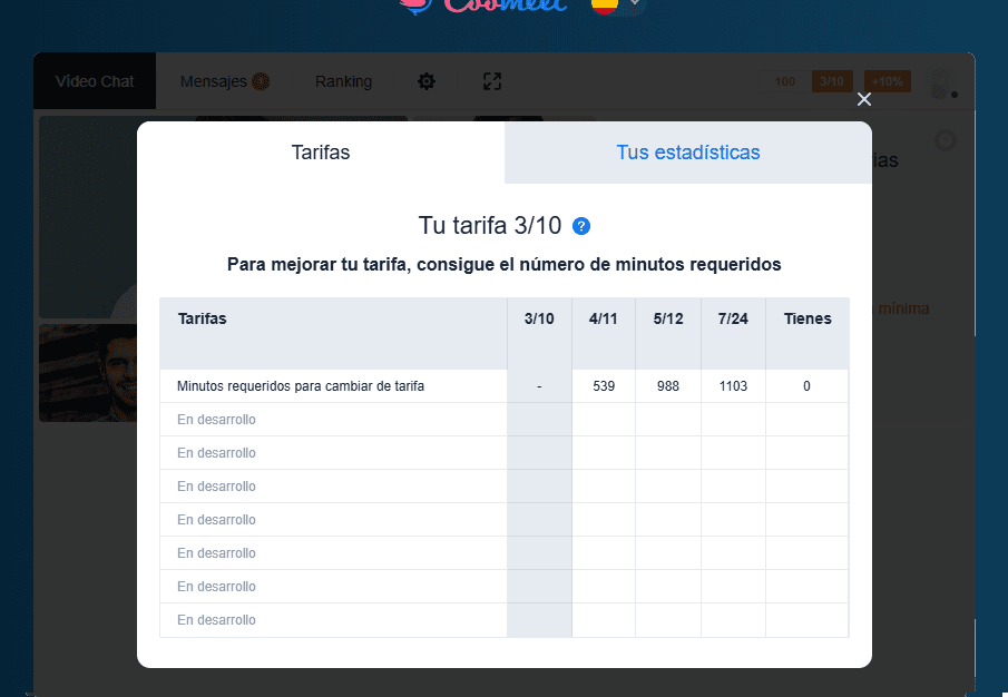 Cómo trabajar como modelo webcam en Coomeet - tarifas