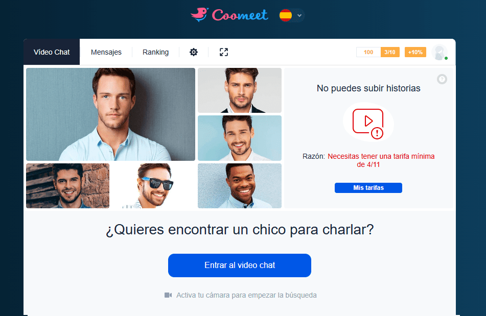 Verificación como modelo de webcam en CooMeet